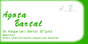 agota bartal business card